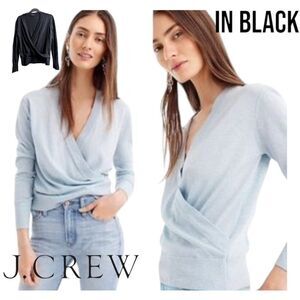 Jcrew black 💯 merino wrap cardigan sz S